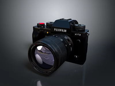 Fujifilm X T3 Black Laptop Featuring Sleek Design And High Performance Components 3d model