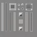 Various White Decorative Ventilation Grilles And Architectural Panels For Interior Design 3d model