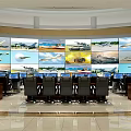 Command and Control Hall of Modern Monitoring Room 3d model