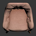 Pink Tufted Fabric Single Sofa With Elegant Wooden Legs Design
