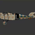 Vintage Biplane Model With Colorful Geometric Design For Space Collectors