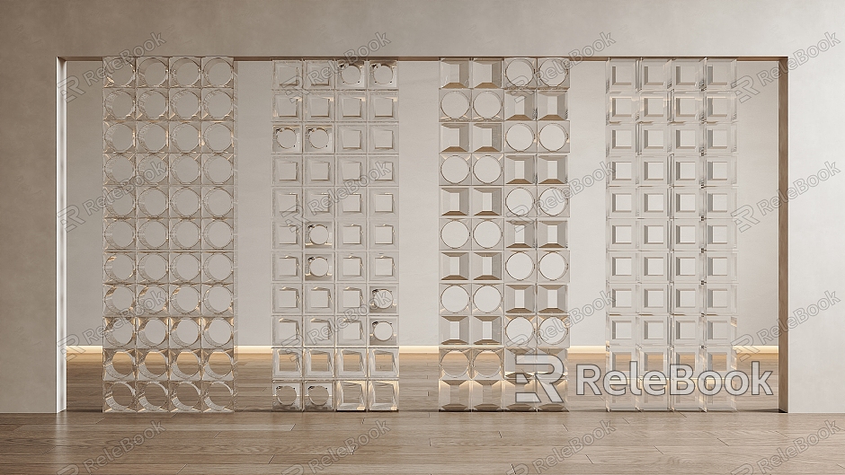 Modern glass brick partition wall glass partition glass brick hollow glass brick partition screen model