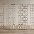Modern Transparent Room Dividers Interior Design With Geometric Circular And Square Patterns 3d model