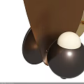 Stylish Modern Gold And Dark Bronze Wall Lamps With Curved Shade And Spherical Base