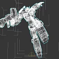 Game And Movie Character Red Blue Gray Robot Flying With Large Gun Action Figure