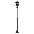 Vintage Outdoor Light With Tall Metal Pole And Decorative Lampshade For Garden Use