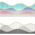 Wavy Striped Background Wall With Colorful And Monochrome LED Light Design