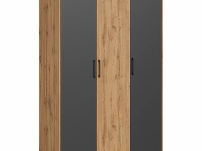 Modern Wooden Chest of Drawers with Black Panels and Simple Design 3d model