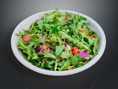 Fresh Healthy Salad Bowl With Leafy Greens Tomatoes And Purple Cabbage 3d model