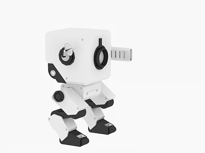 Smart Robot With White Square Body Mechanical Legs And Camera Sensor 3d model Smart Robot With White Square Body Mechanical Legs And Camera Sensor 3d model