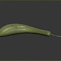 Fresh Green Curved Banana With Red Label And Long Stem