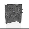 Industrial Equipment With Metal Structure Pipes Valves Ladder And Control Panel