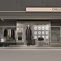 Elegant Chillcha Shop Window Display Featuring Clothes Bags Shoes Mannequin And Plant