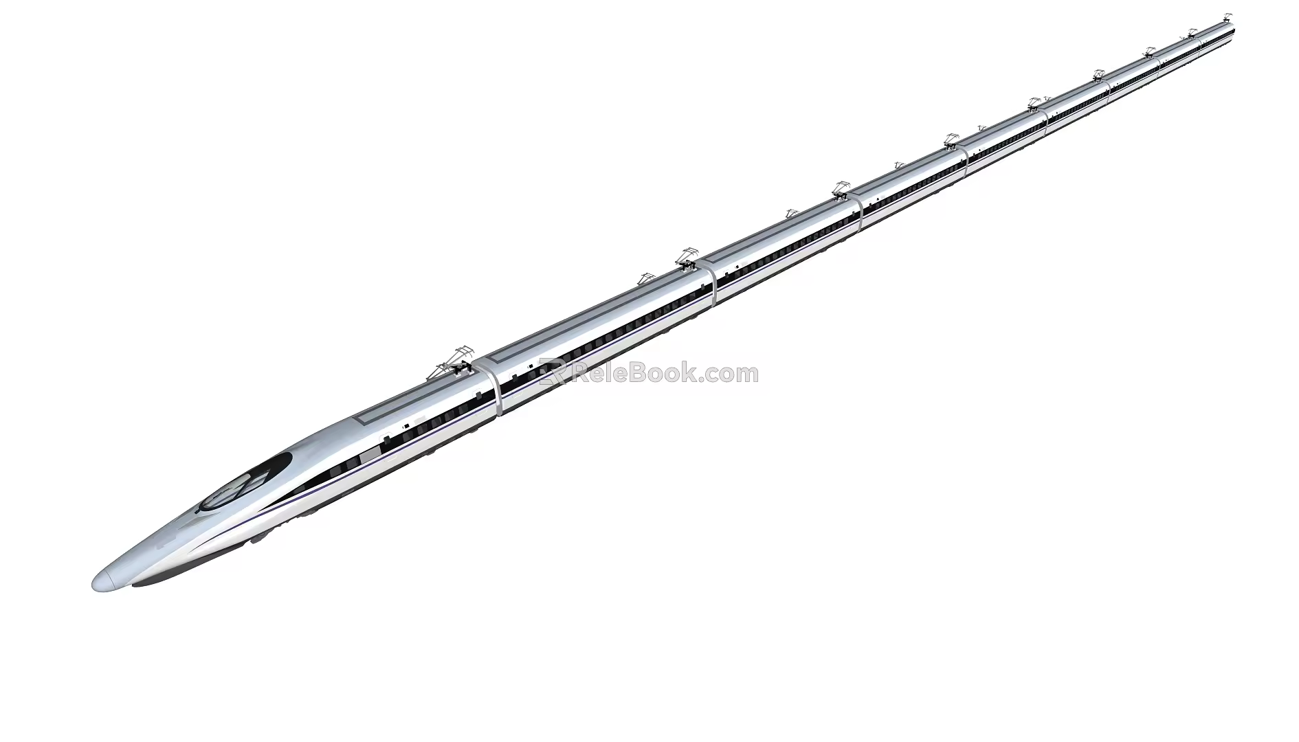 modern high-speed rail light rail vehicle 3d model