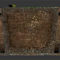 Rustic Wooden Planter With Young Green Seedlings And Natural Textured Surface