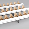 White Long Office Desks With Beige Chairs Neatly Arranged In Organized Layout