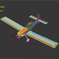 Orange Airplane Model With White And Orange Wings Black Windows On Gray Background With Reflection