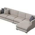 Modern Light Beige Sectional Multi Person Sofa With Gray Cushions And Spacious Seating 3d model