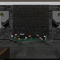Elegant Chinese Restaurant Interior Featuring Wooden Screens Marble Walls Round Mirror And Green Plants