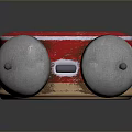 Vintage Alarm Clock With Silver Bells Red Top And Roman Numerals On Dark Background