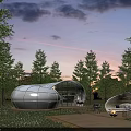 Unique Dome Shaped Glamping Guesthouse With Lush Trees Sunset View And Wooden Deck Fire Pit