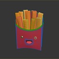 Fried Fries Fries Fast Food Food Food Food Realistic 3d model