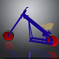 Blue Tricycle With Red Wheels And White Seat Modern Structure Design