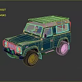 Classic Blue Off Road Car With Roof Rack And Retro Exterior Design
