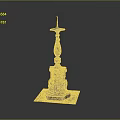 Traditional Ornate Decorative Column With Intricate Carved Details And Square Base