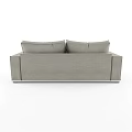 Gray Fabric Two Seater Sofa With Purple And White Cushions 3d model