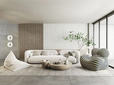 Modern Living Room Sofa Combination 3d model