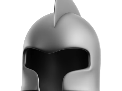 Silver Metal Hat With Spiked Top And Helmet Inspired Modern Design 3d model