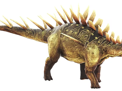 Realistic Prehistoric Stegosaurus Dinosaur With Spiked Back And Patterned Skin 3d model