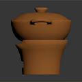 Orange Ceramic Casserole Pot With Stove Base And Double Handles For Household Use