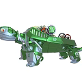 Green Mechanical Reptile Turtle With Sci Fi Metallic Shell And Robotic Features 3d model