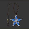 Colorful Star Shaped Clothing Pendants With Cords In Red Green Blue Yellow For Fashion