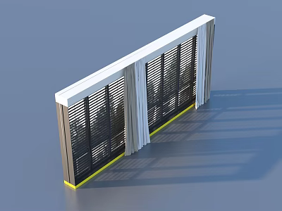 Modern Window Blinds As Daily Living Product With White Black Yellow Slats Design 3d model