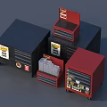 Black And Red Hardware Tool Chests With Drawers For Storage Organization 3d model