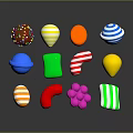 Colorful Assorted Candies With Various Shapes Bright Colors And Vibrant Visual