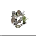 Elegant Kitchenware Setup With Stainless Steel Pots Cutting Boards Knives And Glassware On Shelf