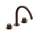 Modern Bronze Two Handle Kitchen Faucet With Curved Spout Design 3d model