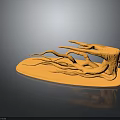 Wooden Stone Decorative Sculpture With Natural Root Like Texture And Smooth Base Design