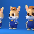 Tide Play IP Image Fox Doll Animal Cartoon Toy 3d model