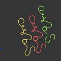 Colorful Curved Coiled Cables In Orange Blue And Gray Flexible Design