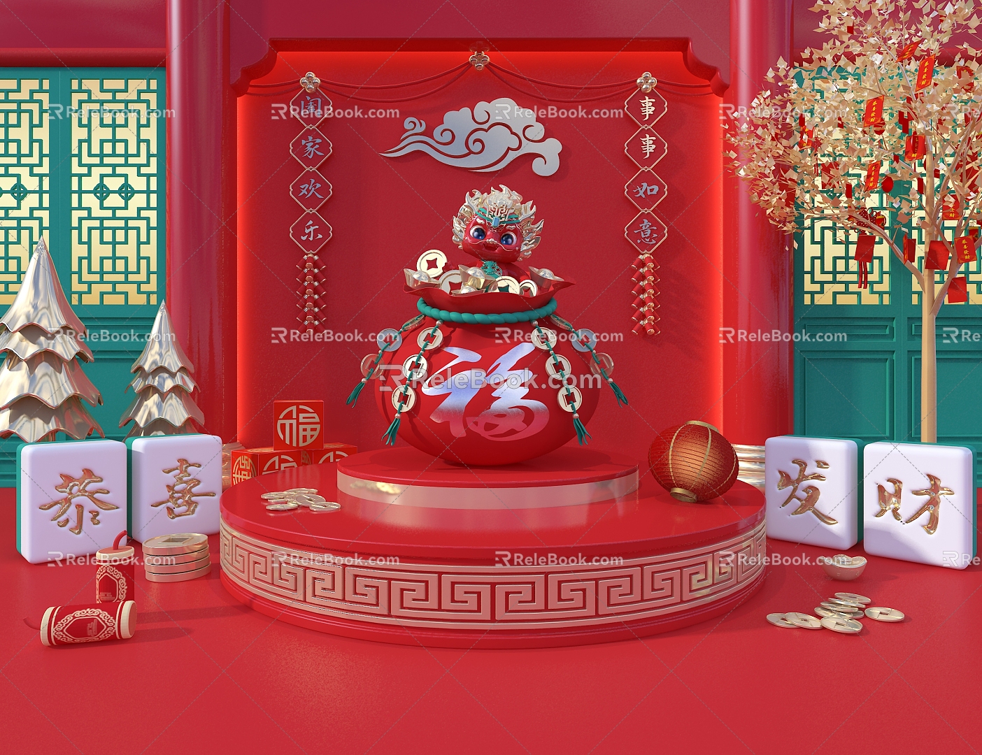 New Chinese Style Beauty Chen Guochao Beauty Chen Chinese Dragon 3d model