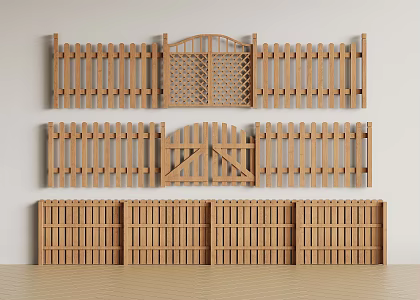 Chinese Wooden Fence Wooden Fence Wooden Fence 3d model