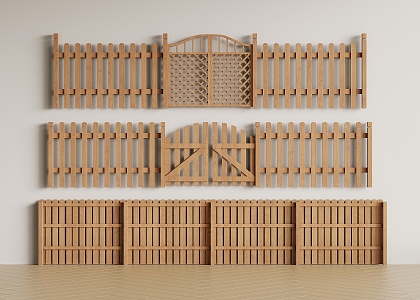 Chinese Wooden Fence Wooden Fence Wooden Fence 3d model