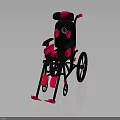 Stylish Black And Pink Wheelchair With Padded Seat Armrests And Wheels