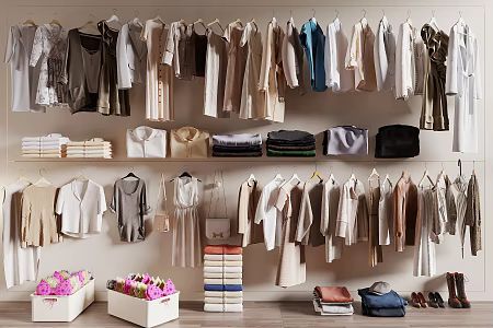 clothes shoes hat underwear shirt clothes storage box 3d model