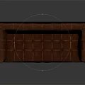 Classic Vintage Brown Leather Sofa With Tufted Design And Wooden Legs